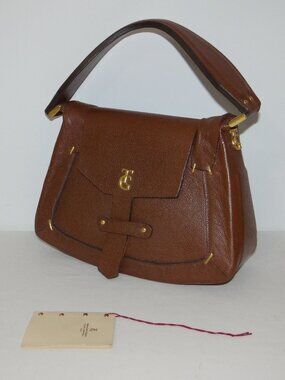 Vintage handmade TOLAND GRINNELL NYC sculpted leather shoulder bag Brown